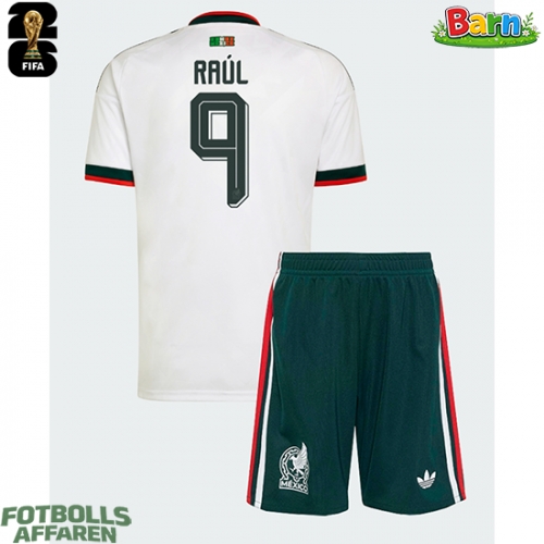 Mexiko Raul Jimenez #9 Bortaställ Barn VM 2026 Kortärmad (+ Korta byxor)